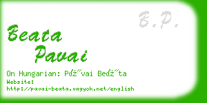 beata pavai business card